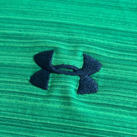 Under Armour Teal Striped Polo Heat Performance Shirt - Picture 7 of 11